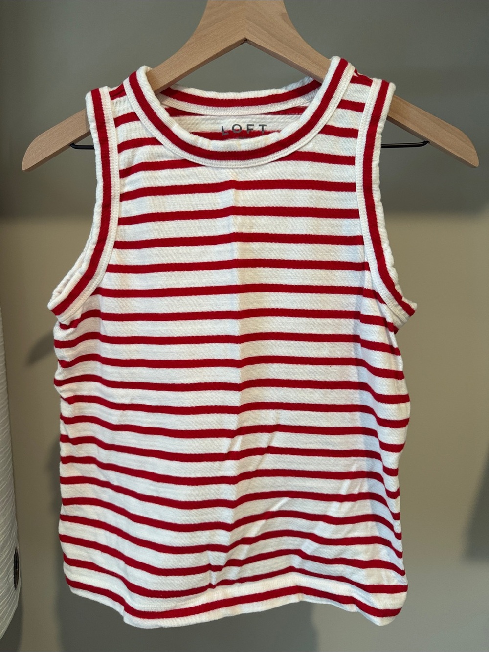 LOFT Red and White Striped Women’s Tank